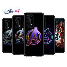 Logotipo de Los Vengadores de Marvel para Huawei P40 P30 P20 P10 P9 Lite E Pro Plus Mini 2019 2017, funda negra para teléfono 2024 - compra barato