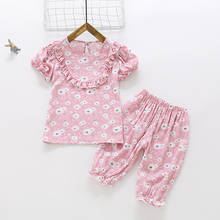 Children's Pajamas Set Baby Suit Kids Clothes Toddler Boys Girls Cotton Cartoon Printing Tops Pants Set Home Wear 2024 - buy cheap