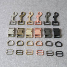 10 sets wholesale 20mm metal straps slider D ring belt buckle snap hook lobster clasp for pet dog collar leash harness accessory 2024 - buy cheap