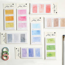 * Série de cores Kawaii Bonito Sticky Notes Memo Pad Diário Estacionário Flocos Decorativos Recados Sticky Notes 2024 - compre barato