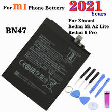 2021 para xiaomi redmi mi a2 lite, redmi 6 pro bn47 bateria do telefone móvel de alta qualidade 4000mah baterias de substituição da capacidade 2024 - compre barato