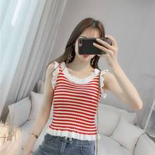 Women Corset Tops Striped Knitted Camisole Women's Short Sleeveless Top for Summer 2020 Tank Camis Crop Top For Women 2024 - buy cheap