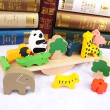 Деревянные блоки в виде животных и Луны, балансирующая игра для укладки, обучающая детская игрушка, подарок Монтессори для малышей, раннее образование, познавательные игрушки 2024 - купить недорого