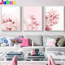 Modern Pink Flowers Diamond embroidery cross stitch Mosaic Modern Diamond painting Triptych Wall Pictures for Living Room, 2024 - buy cheap