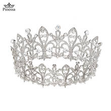 Pioessa 2021 clássico novo casamento acessórios de cabelo headdress elegante cristal tiara noiva coroa alta qualidade jóias luxo coroa 2024 - compre barato