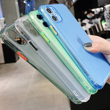 Прозрачный чехол для iPhone 11 Pro XR XS Max X 8 6 6s 7 Plus противоударный Бампер Мягкий ТПУ силиконовый цветной чехол для iphone 11 2024 - купить недорого