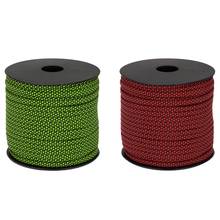 2x Moocy Camping Paracord 4mm 50 Meters 7 Strands Umbrella Rope for Climbing Survival Hiking Clothesline Green & Red 2024 - buy cheap