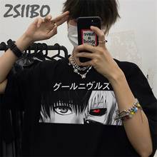 Camiseta masculina tokyo ghoul verão harajuku, camiseta de manga curta unissex, estampa de desenho animado japonês 2024 - compre barato