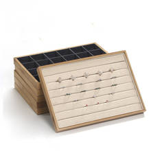 Bandeja mostruário de joias de madeira de bambu, forma de anel, brinco, pulseira, caixa organizadora de pingentes para colar, armazenamento de joias 2024 - compre barato