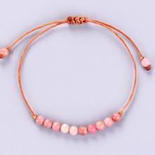 Handmade Boho Natural Stone Adjustable Bracelet Boho Bead Simple Bracelet String Strand Bracelet wholesale 2024 - buy cheap