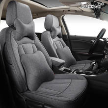 FUZHKAQI-Juego de fundas de lino para asiento de coche, personalizadas, para LAND ROVER Discovery, Freelander, Range Rover, Evoque, Range Rover sport 2024 - compra barato