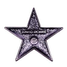 Hollywood Star- Daviid B0wie Badge Blackstar Glitter Brooch Enamel Pin Rock and Roll Ziggy Stardust 2024 - buy cheap