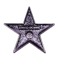 Insignia de estrella de Hollywood Daviid B0wie, broche de brillo, Pin de esmalte, Rock and Roll Ziggy Stardust 2024 - compra barato