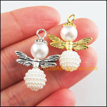 15 New White Angel Charms Tibetan Silver Tone & Gold Color Waxberry Ball Pendants 20x28mm 2024 - buy cheap