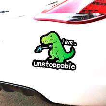 Aliauto Funny Car Stickers I Am Unstoppable Dinosaur Decals Cartoon Accessoriess for Volkswagen Polo Golf Audi A4 Q3 2024 - buy cheap