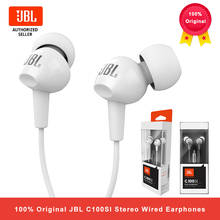 JBL C100Si Stereo Wired Headphones Deep Bass Music Sports 3.5mm Headset In-ear Earbuds With MIC 2024 - купить недорого