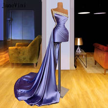 Vestido de noite janevini 2020, vestido longo de cetim árabe com um ombro, espessura de luxo, dubai, feminino, personalizado 2024 - compre barato