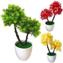 Bonsai artificial com pote planta de flor artificial árvore vaso bonsai plantas artificiais bonsai hotel escritório desktop ornamento 2024 - compre barato