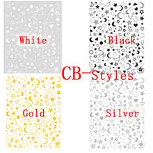 3D Nail Art Decorations Black Stickers Manicure Brand Nail Sticker Self-adhesive DIY Decals Silver Gold Nail Art Stickers Decals 2024 - buy cheap