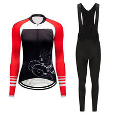 Conjunto de ropa de bicicleta de manga larga para mujer, conjunto de Jersey de ciclismo profesional, Maillot, traje de triatlón para equipo de bicicleta de montaña, primavera de 2021 2024 - compra barato