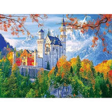 Square 5D DIY Diamond Painting 3D Diamond Embroidery Castle Cross Stitch Mosaic Needle JK 2024 - buy cheap