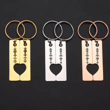 2pcs/set Spotify music code custom heart-shaped keychain for couples high quality titanium steel keychain men women jewelry gif 2024 - buy cheap