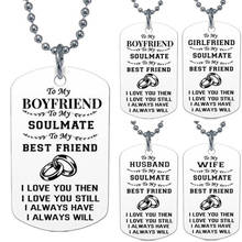 Gifts for Boyfriend Girlfriends Husband and Wife Jewelry Military Stainless Steel Chain Pendant Dog Tag Necklace 2024 - buy cheap