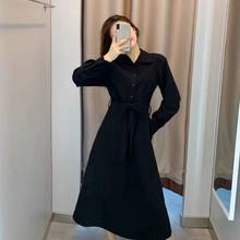 Woman Dresses Dress New  Women's Mid-Length Dress Long Sleeve Vestido De Mujer Femme Robe 2024 - buy cheap