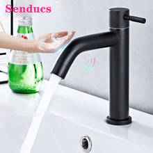 Senducs-grifo de lavabo frío táctil, mezclador de baño de un solo mando con Sensor táctil, bronce negro 2024 - compra barato