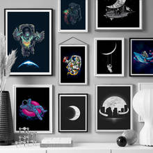 Abstract Astronaut Moon Ship Whale Wall Art Canvas Painting Nordic Posters And Prints Wall Pictures For Living Room Home Decor 2024 - buy cheap