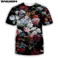 XS-7XL Summer New style Male Female t shirt painting rose flower Printed novelty T shirts streetwear Casual Stylish Tops 06 2024 - buy cheap