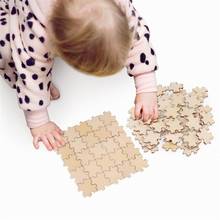 Amosfun 50pcs Wooden Puzzle Square Chips Wood Pieces Cutouts Ornaments Children's Hand Painted DIY Craft for Crafts Supplies 2024 - buy cheap