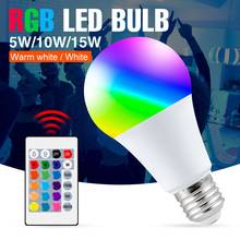 220V RGB Bulb LED E27 Smart Magic Lamps 5W 10W 15W LED Lampada E27 16 Color Changing Light Bulbs LED Light Remote Contro Bulbs 2024 - buy cheap