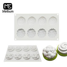 Meibum-Molde de silicona en espiral para Mousse, molde de 8 cavidades para Tartas, Mousse, Mousses, magdalenas, postres franceses, bandeja para hornear 2024 - compra barato