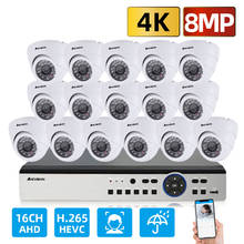 16ch sistema de vigilância 16*8mp ao ar livre câmera de segurança cúpula 16ch cctv 4k dvr kit vigilância por vídeo iphone android remoto vista 2024 - compre barato