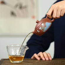 Yixing bule de chá roxo argila xishi, filtro, chaleira de beleza, minério bruto, aparelho de tecido, personalizado, autêntico 180ml 2024 - compre barato
