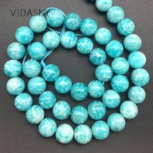 Natural Gem Blue Amazonite Round Spacer Beads For Jewelry Making 8mm 10mm Loose Beads Diy Bracelet Accessories 15inch Wholesale 2024 - buy cheap