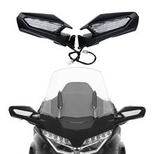 Зеркало заднего вида для мотоцикла, светодиодные сигнальные световые линзы для Honda Goldwing GL1800 GL 1800 2018-2020 2019 2024 - купить недорого