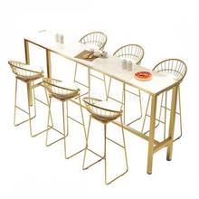 Mesa de Bar y silla de mármol nórdico para el hogar, pie alto Simple y moderno contra la pared, para tienda de té y leche 2024 - compra barato