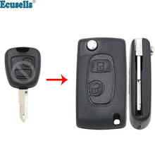 Carcasa de llave remota con tapa modificada, 2 botones, para Peugeot 206, sin cortar, hoja NE72 2024 - compra barato