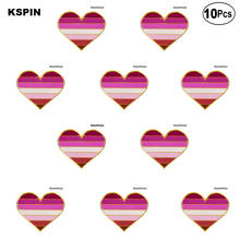 LGBT Rainbow homosexual Lipstick Kiss lip Lesbian Pride Flag Pride Shape Lapel Pin Flag badge Brooch Pins Badges 10Pcs a Lot 2024 - buy cheap