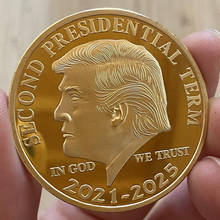 США Дональд Трамп Золотая памятная монета «во второй президентский срок 2021-2025 В Бог мы доверяем» коллекционные монеты 2024 - купить недорого