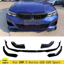 5pcs Glossy Black Front Bumper Lip Spoiler For BMW 3 Series G20 Front Lip Splitters Body Kit 2019 up Car Styling 2024 - buy cheap