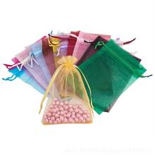 100 pcs / 7x9 9x12 10x15 13x18CM color organza bag jewelry packaging bag wedding party decoration lottery bag gift bag 88 2024 - compre barato