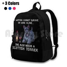 Scottish Terrier And Wine Funny Dog Outdoor Hiking Backpack Riding Climbing Sports Bag Dog Dog Mom Funny Dog Dog And Wine Doggy 2024 - buy cheap