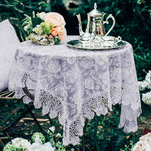 Embroidery Lace Tablecloth Coffee Table Cover Wedding Party Decoration Home European Pastoral Table Cloth Cabinet Cover Cloth 2024 - buy cheap