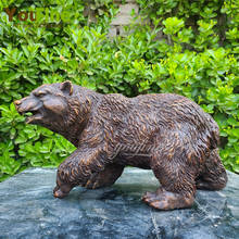 Escultura de oso de bronce de Arte Moderno, estatua de bronce de Animal salvaje, oso que camina, artesanías de bronce para el hogar, adorno de decoración de Hotel 2024 - compra barato