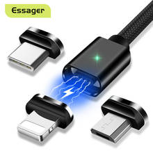 Essager Magnetic USB Cable For iPhone 11 Pro Max Xiaomi Redmi Magnet Type C Micro USB Cable Fast Charger Mobile Phone Cord 2024 - купить недорого