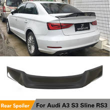 Задний спойлер багажника для Audi A3 S3 Sline RS3 2014-2019 углеродное волокно задний багажник Boot губ крыло 2024 - купить недорого
