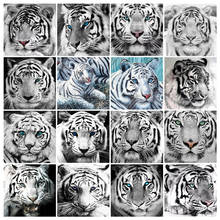 YI-pintura diamante 5D DIY "tigre blanco Animal", bordado 3D, punto de cruz, decoración del hogar, regalo 2024 - compra barato